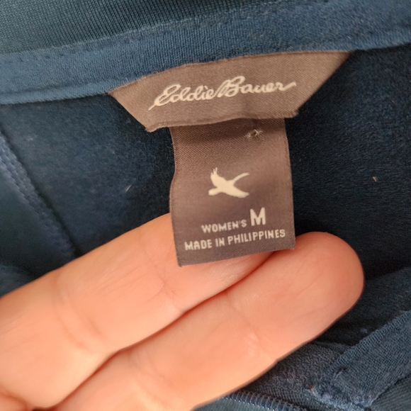 Eddie Bauer Women's Teal Quarter-Zip Hoodie - Picture 3 of 9